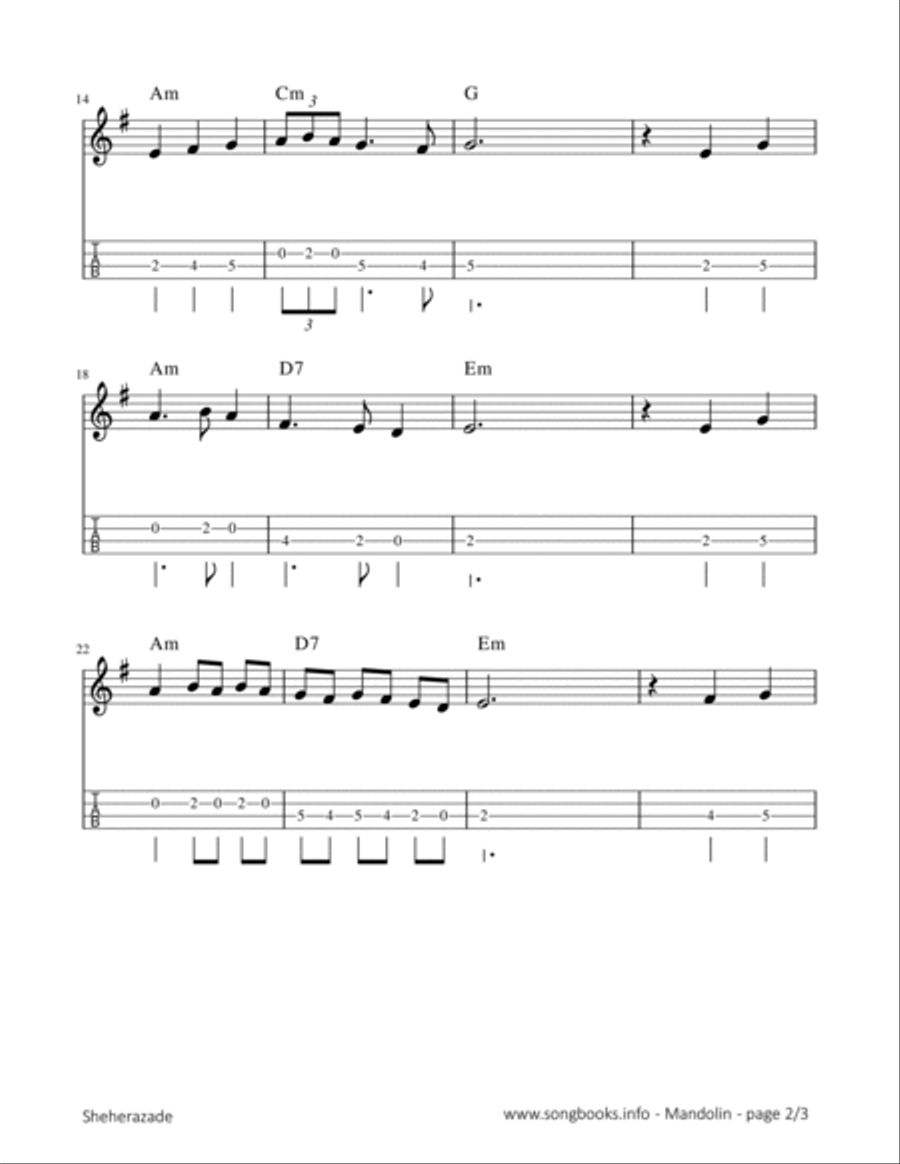Sheherazade - N. Rimsky-Korsakov Mandolin scores gallery preview page 2