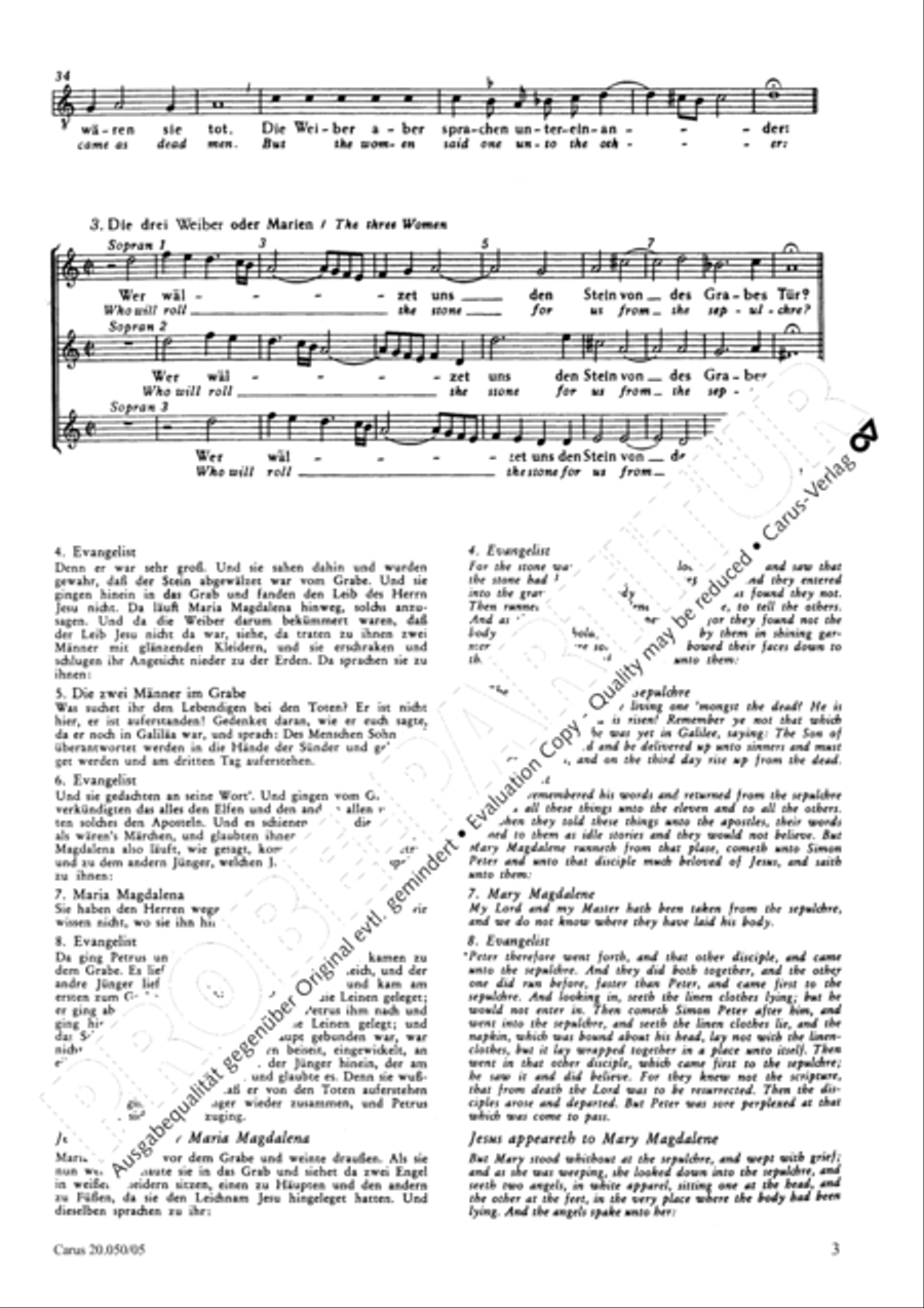 Account of the Resurrection of Jesus Christ (Historia der Auferstehung Jesu Christi) 4-Part scores gallery preview page 4