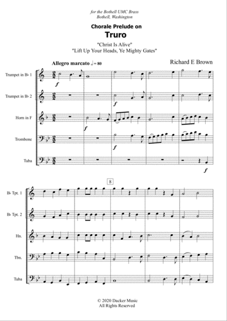 Chorale Prelude on Truro - Brass Quintet Brass Quintet scores gallery preview page 3
