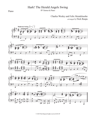 Book cover for Hark! The Herald Angels Swing - (B Flat Clarinet & Piano) - piano part
