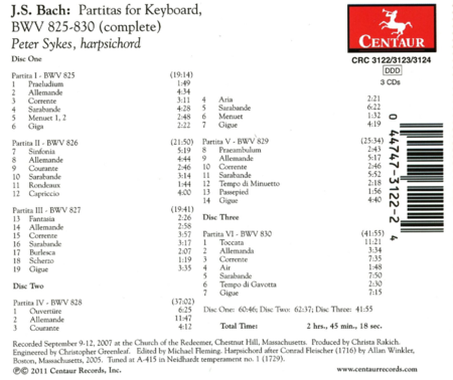 Partitas for Keyboard BWV 825
