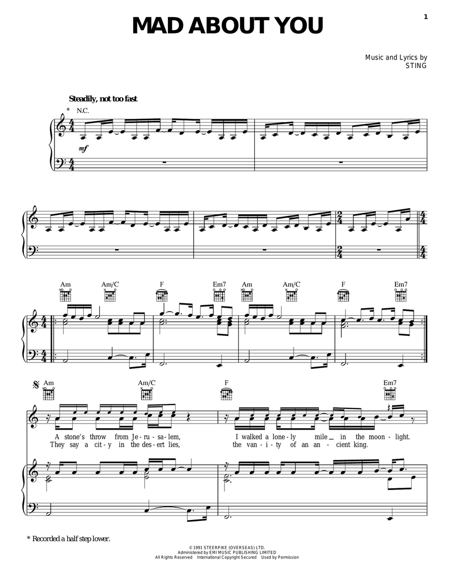 Mad About You Mad About You Piano, Vocal, Guitar scores gallery preview page 1