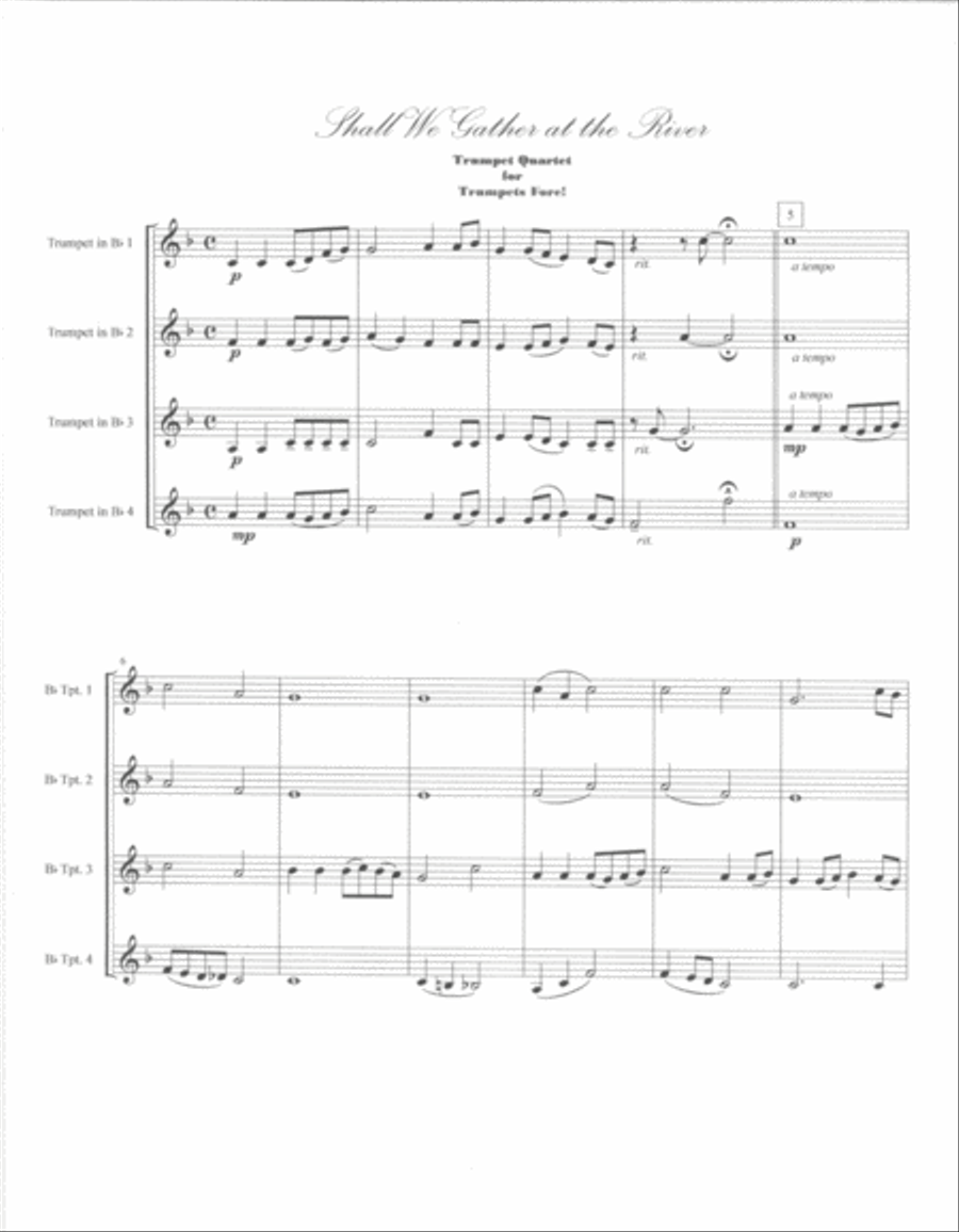 Shall We Gather at the River Small Ensemble scores gallery preview page 1