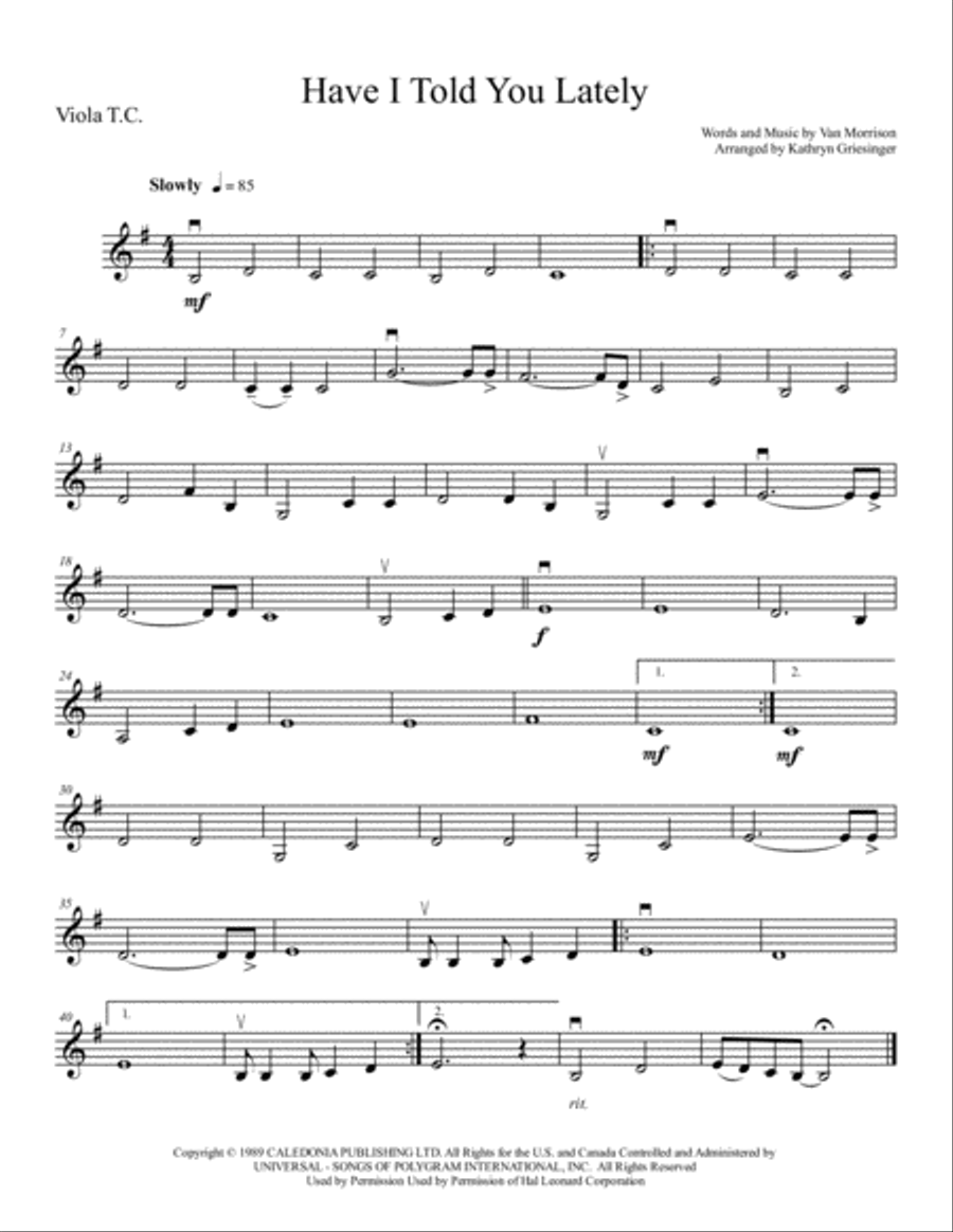 Have I Told You Lately String Quartet scores gallery preview page 5