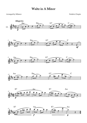 Waltz in A Minor | B. 150, Op. Posth. | Chopin | Clarinet | Chords