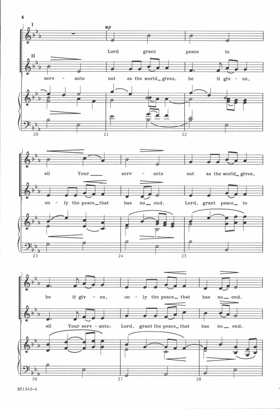 Lord, Grant Peace to All Your Servants 3-Part scores gallery preview page 4