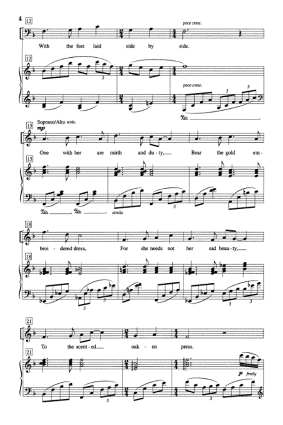 A Dream of a Blessed Spirit 4-Part scores gallery preview page 3