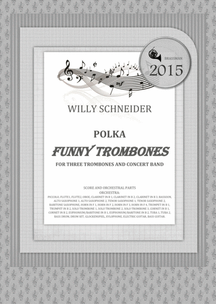 FUNNY TROMBONES - polka for three trombones and concert band image number null