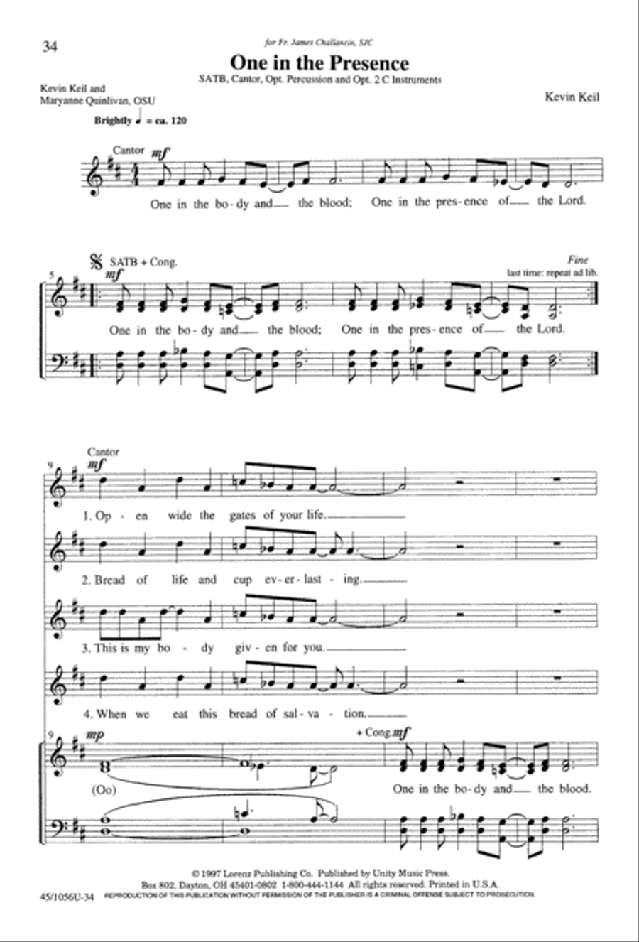 At the Lord's Table 4-Part scores gallery preview page 36