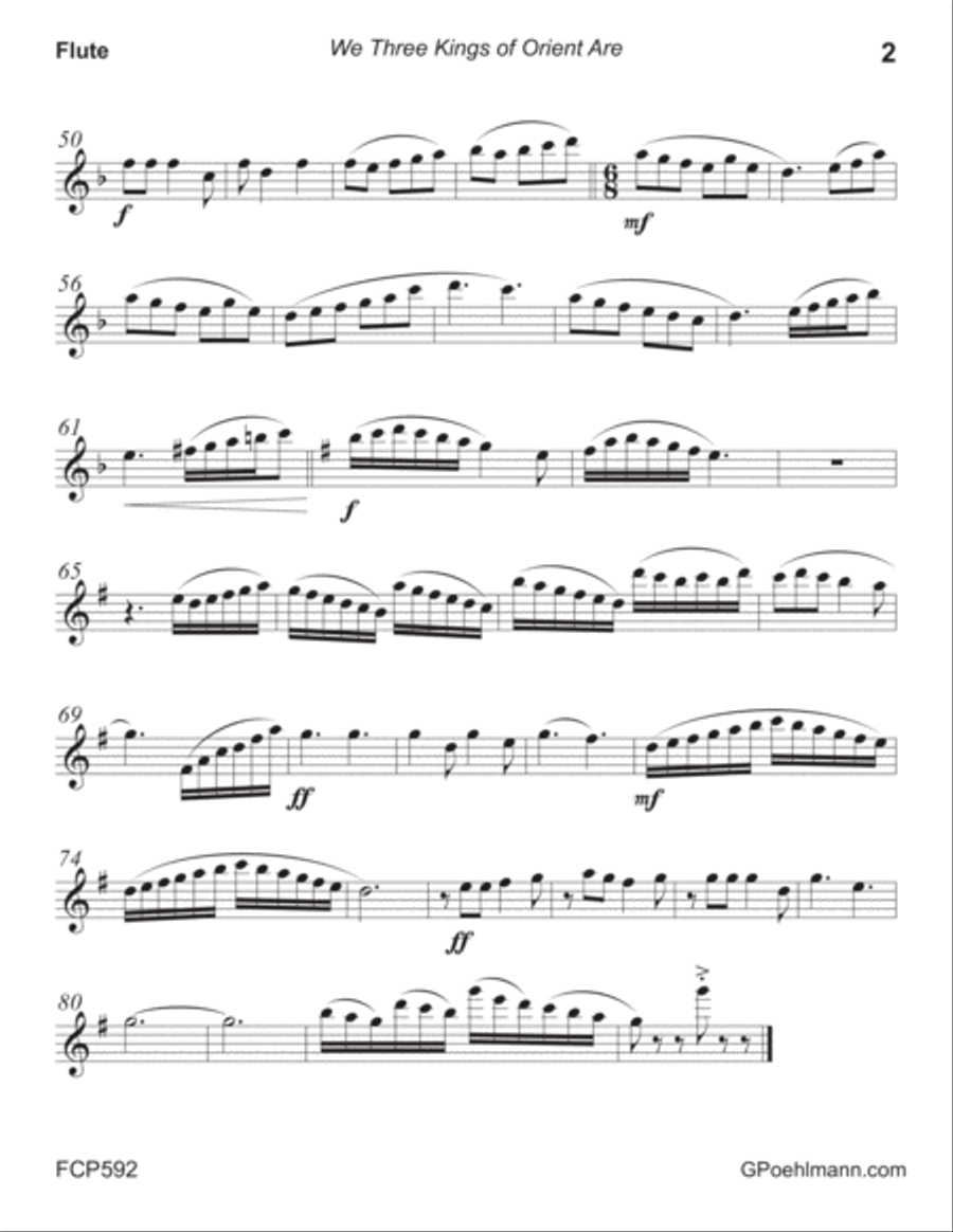WE THREE KINGS - FLUTE and CLARINET DUET with Piano Accompaniment Woodwind Duet scores gallery preview page 6