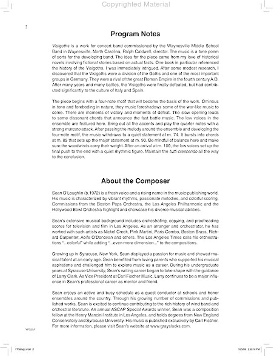 Visigoths Visigoths Concert Band scores gallery preview page 3