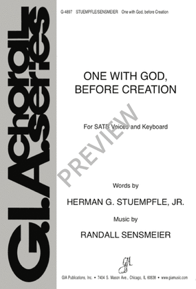 Book cover for One with God, before Creation