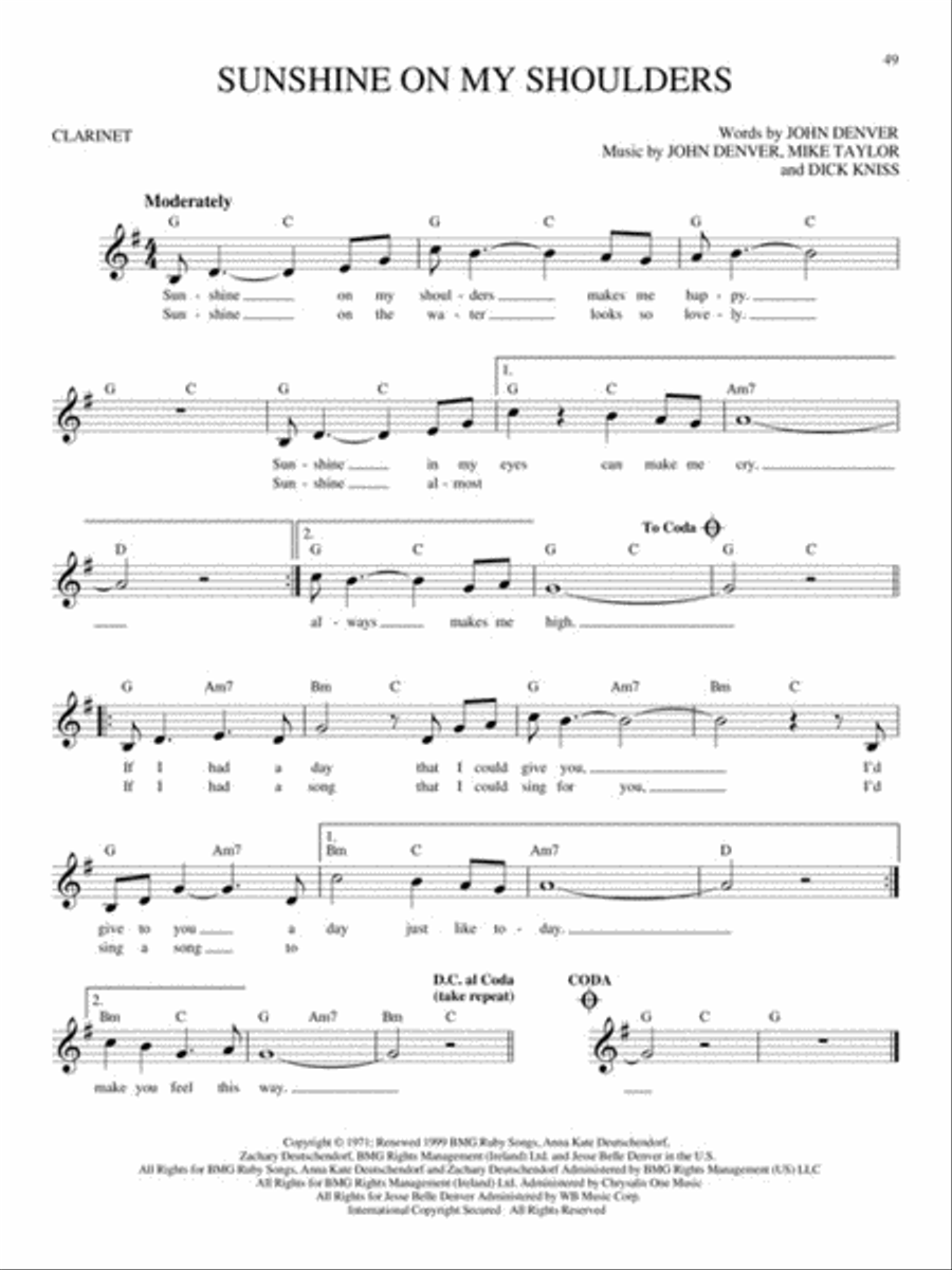 Easy Pop Melodies Easy Pop Melodies Clarinet Solo scores gallery preview page 5