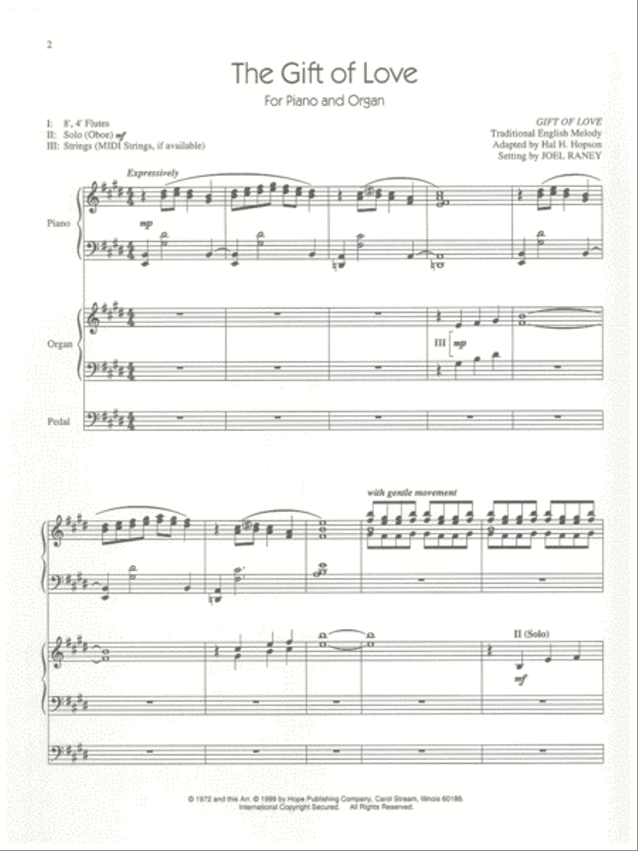 The Gift of Love Organ scores gallery preview page 2