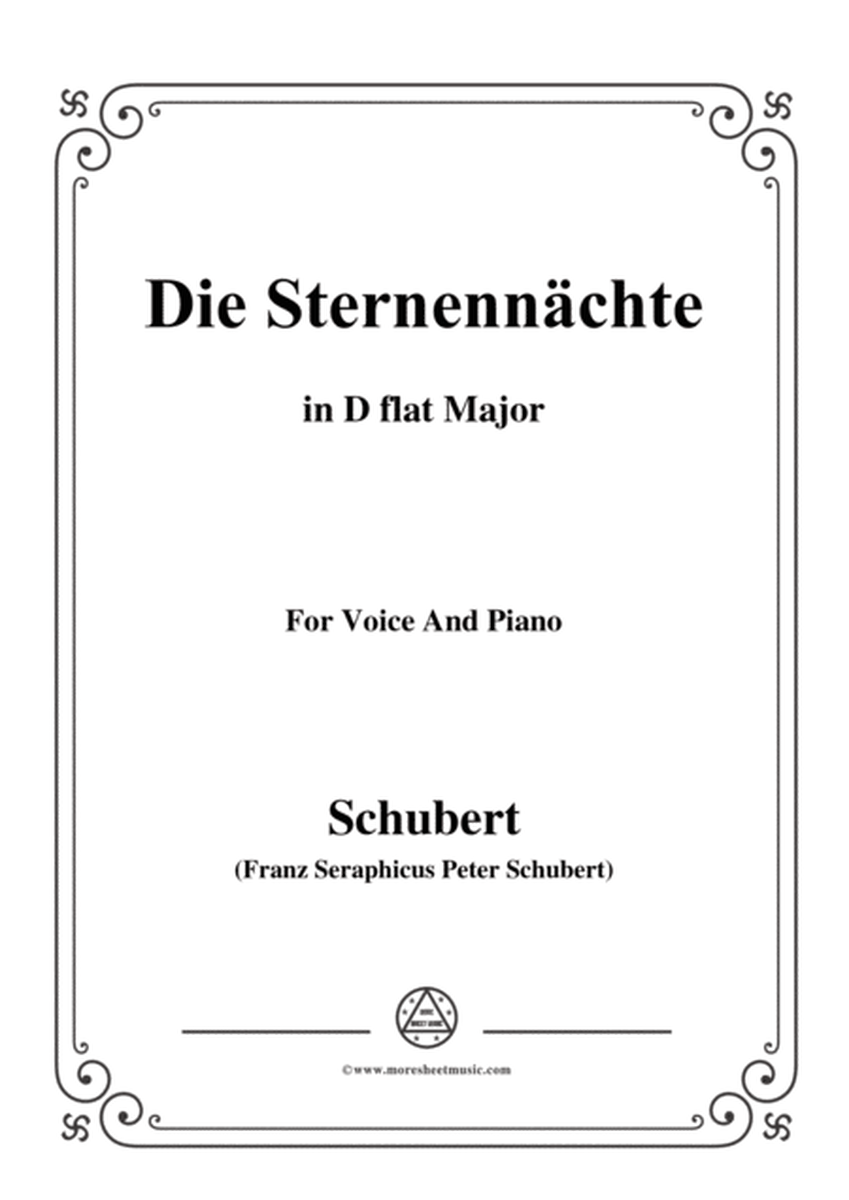 Schubert-Die Sternennächte,Op.165 No.2,in D flat Major,for Voice&Piano image number null