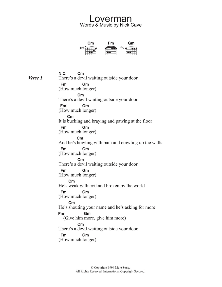 Loverman Acoustic Guitar scores gallery preview page 1
