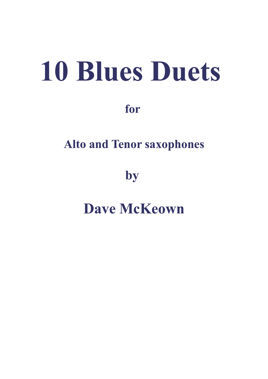10 Blues Duets for Alto and Tenor Saxophone Woodwind Duet scores gallery preview page 1