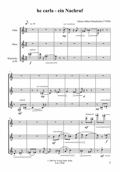 he carla - ein Nachruf für Flöte, Oboe, Klarinette (B) (2007)