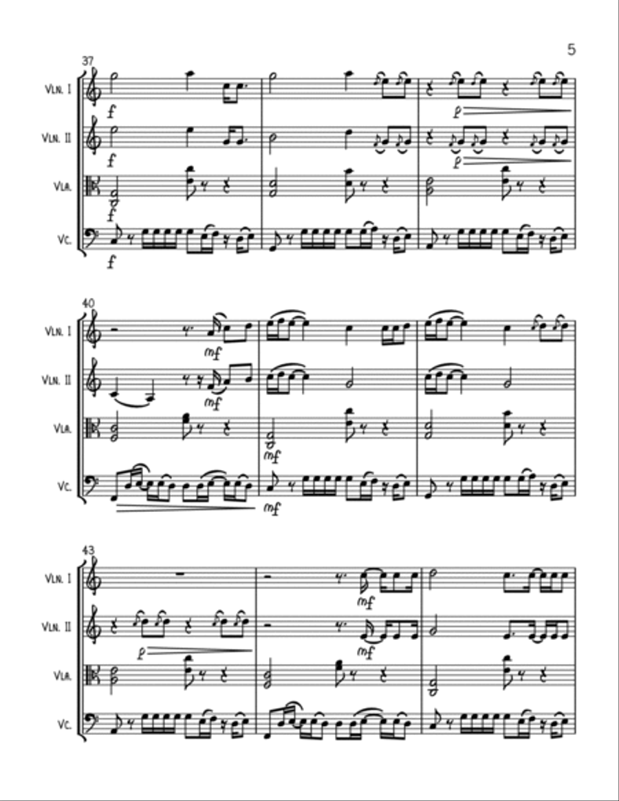 Girls Like You String Quartet scores gallery preview page 5