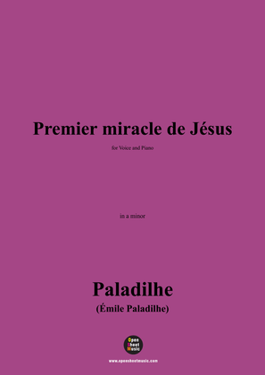 Book cover for Paladilhe-Premier miracle de Jésus,in a minor
