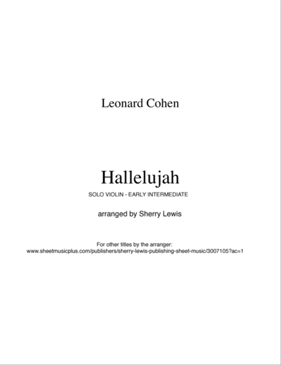 Hallelujah Violin Solo scores gallery preview page 2