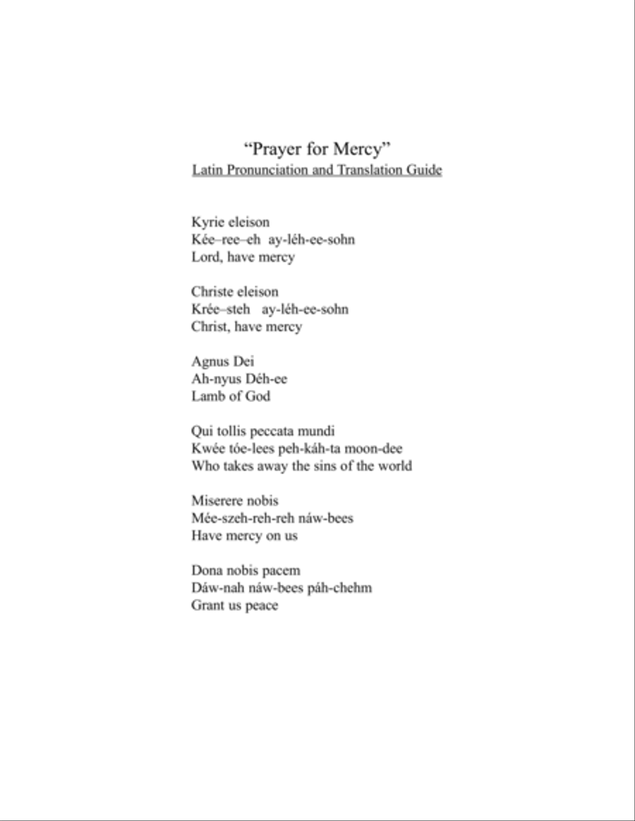 Prayer for Mercy Prayer for Mercy 4-Part scores gallery preview page 2