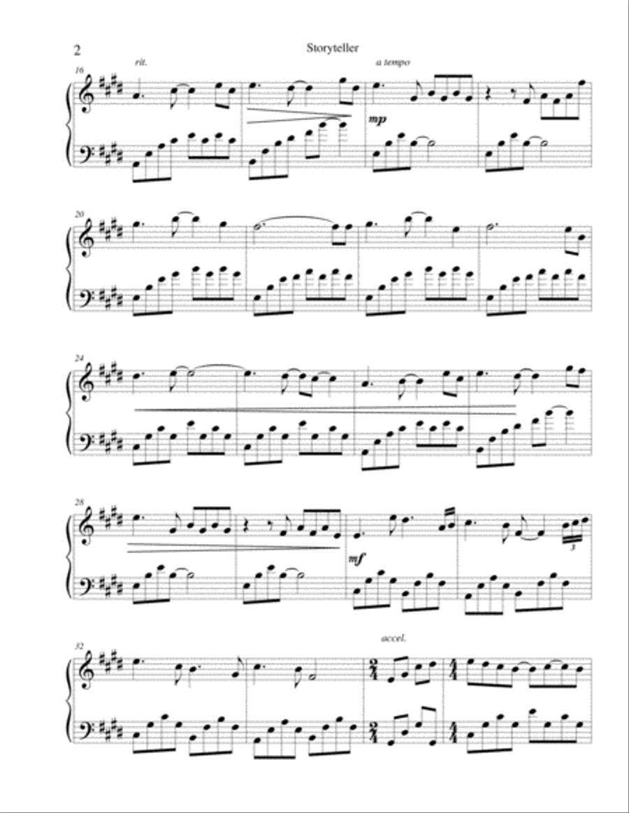 Storyteller Piano Solo scores gallery preview page 2