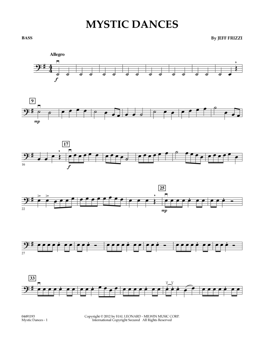 Mystic Dances - String Bass Orchestra scores gallery preview page 1