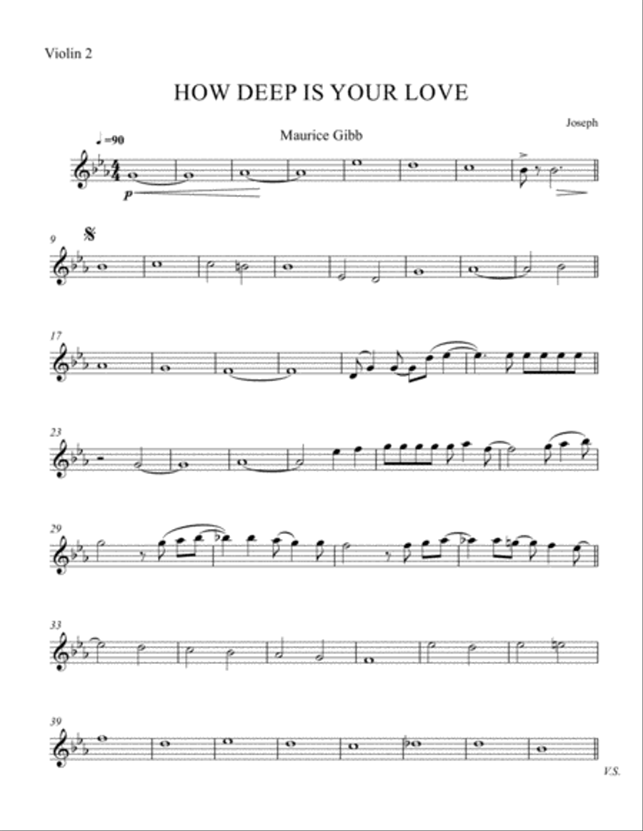 How Deep Is Your Love from the Motion Picture SATURDAY NIGHT FEVER String Quartet scores gallery preview page 6
