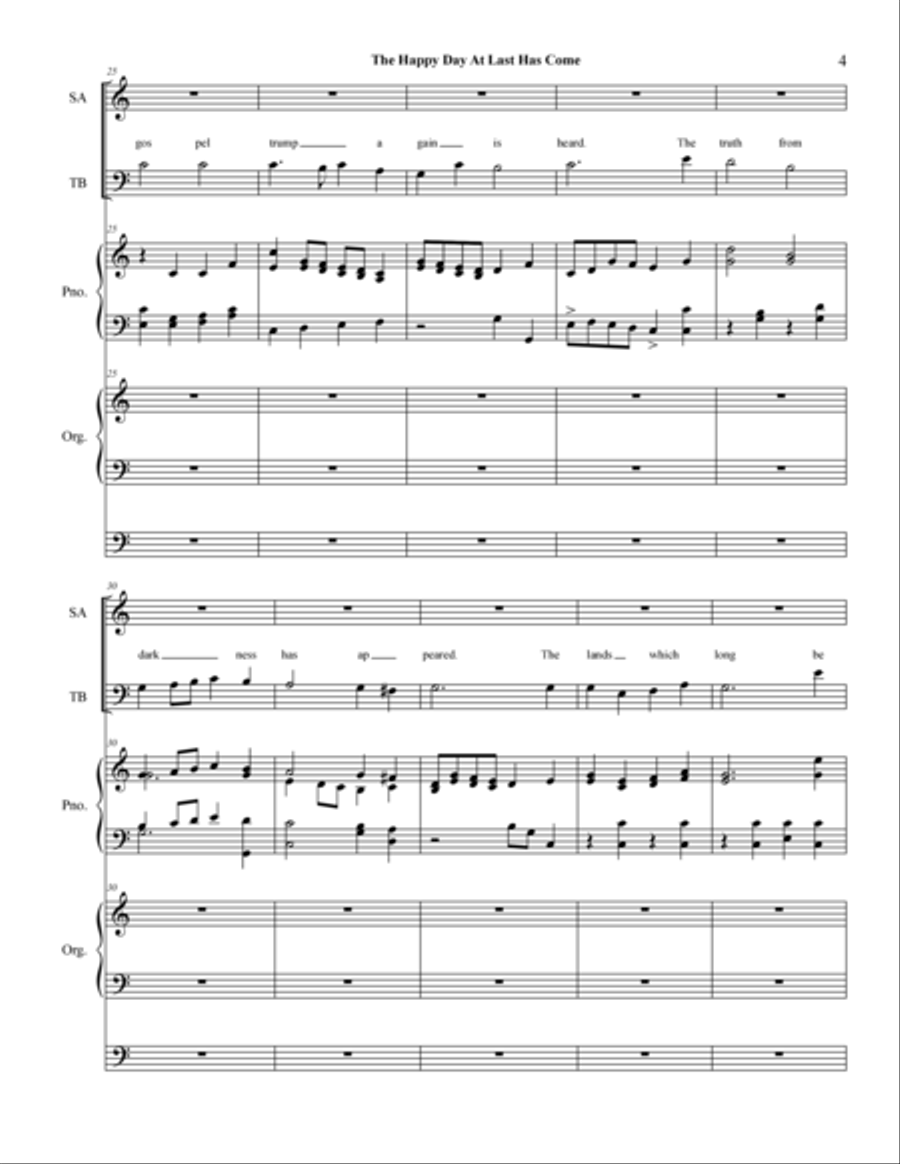 The Happy Day At Last Has Come 4-Part scores gallery preview page 4