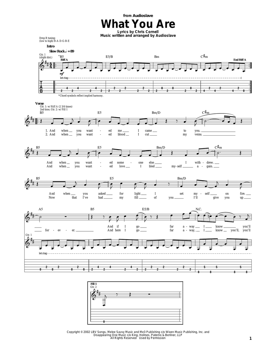 What You Are What You Are Electric Guitar scores gallery preview page 1