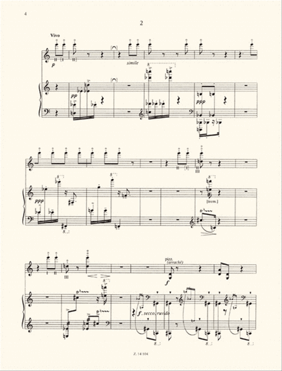 Tre pezzi op. 14e per violino e pianoforte Violin Solo scores gallery preview page 3