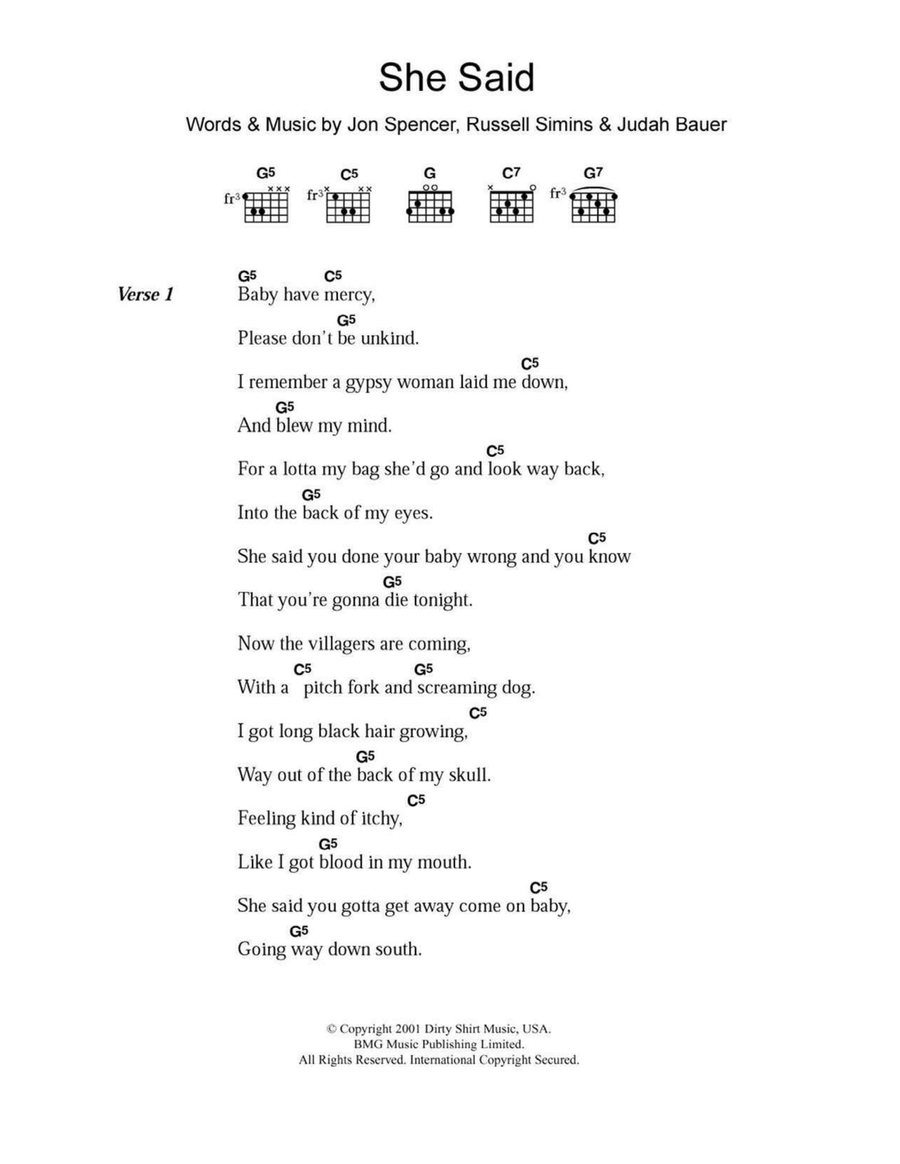 She Said She Said Electric Guitar scores gallery preview page 1