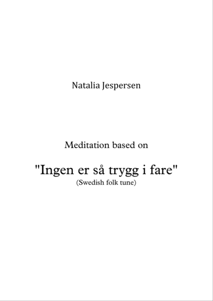Ingen er så trygg i fare (Meditation) Organ Solo scores gallery preview page 1