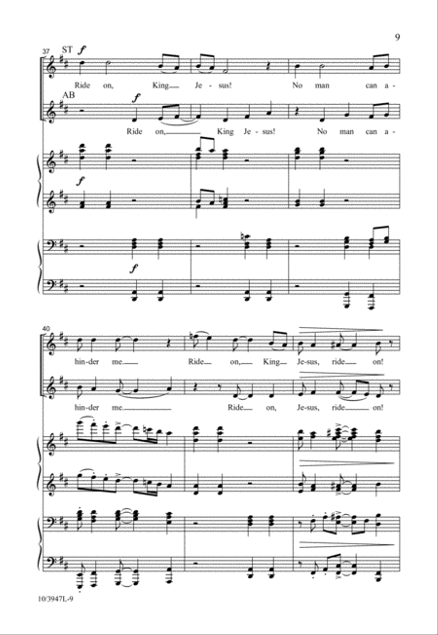 Ride On, King Jesus 4-Part scores gallery preview page 9