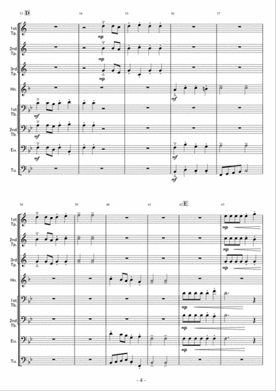 Three Madrigals (for brass octet) Chamber Orchestra scores gallery preview page 4