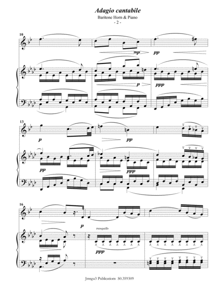 Beethoven: Adagio from Sonata Pathetique for Baritone Horn & Piano image number null
