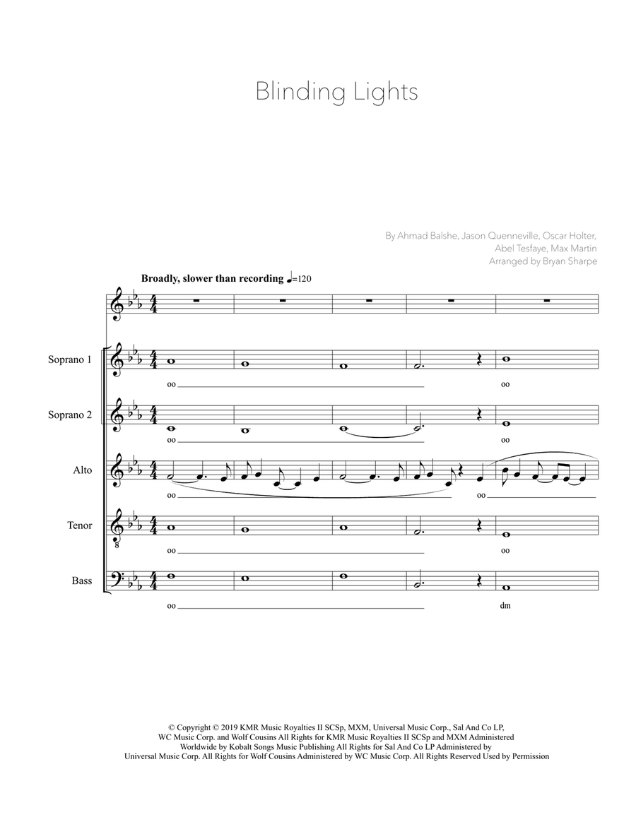 Blinding Lights Blinding Lights 4-Part scores gallery preview page 1