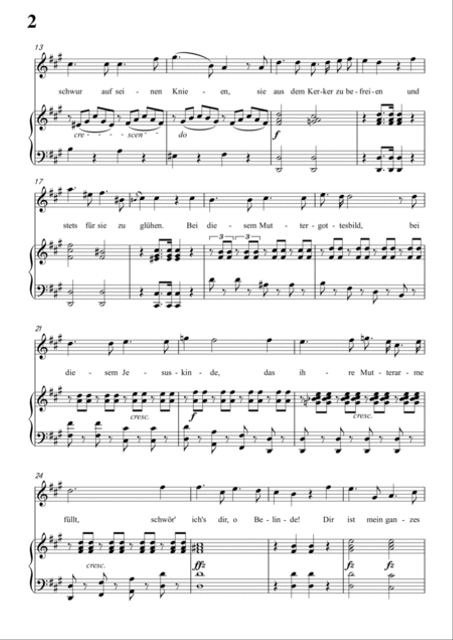 Schubert-Die Nonne in A D.208,for Vocal and Piano Voice scores gallery preview page 3