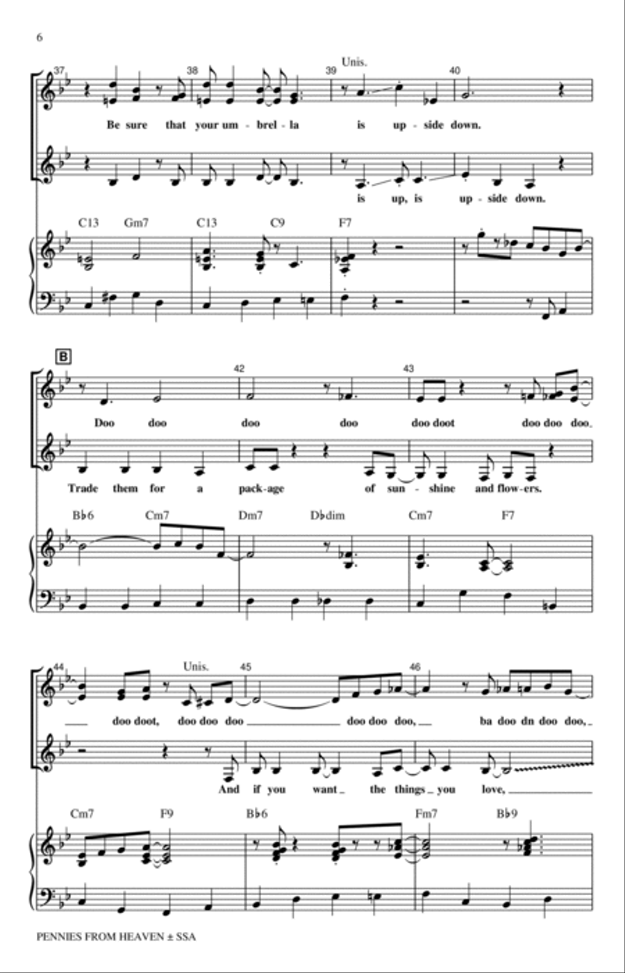 Pennies From Heaven (arr. Kirby Shaw) SSA scores gallery preview page 5