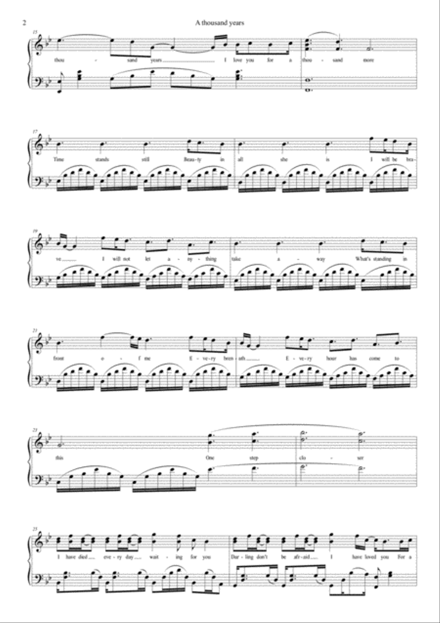 A Thousand Years A Thousand Years Voice scores gallery preview page 2