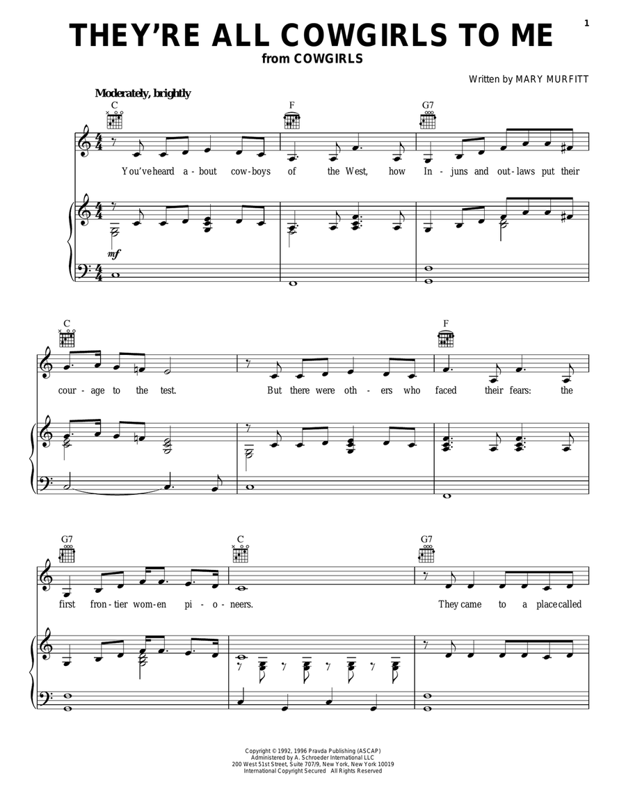 They're All Cowgirls To Me Guitar scores gallery preview page 1