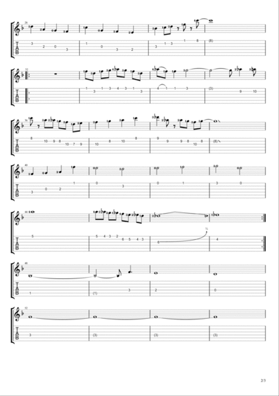 Megalovania Guitar Tablature scores gallery preview page 2