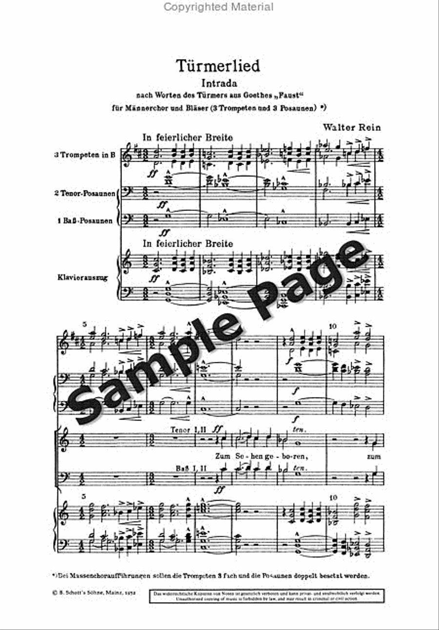Rein W Tuermerlied TTBB scores gallery preview page 4