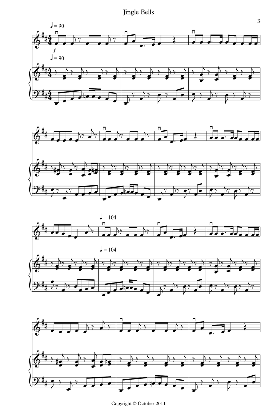 8 Easy Christmas Pieces for Violin And Piano Violin scores gallery preview page 3