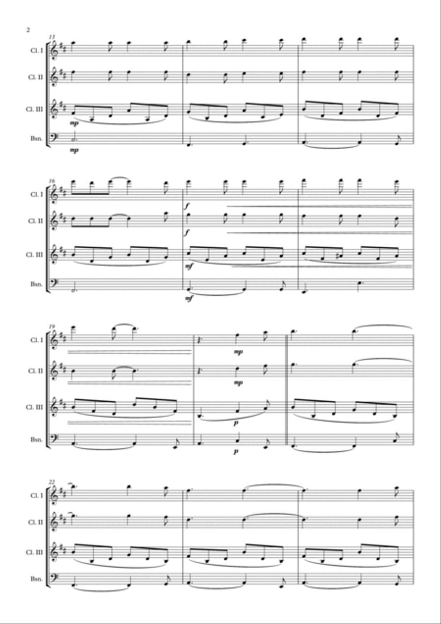 Hallelujah Hallelujah Woodwind Quartet scores gallery preview page 2