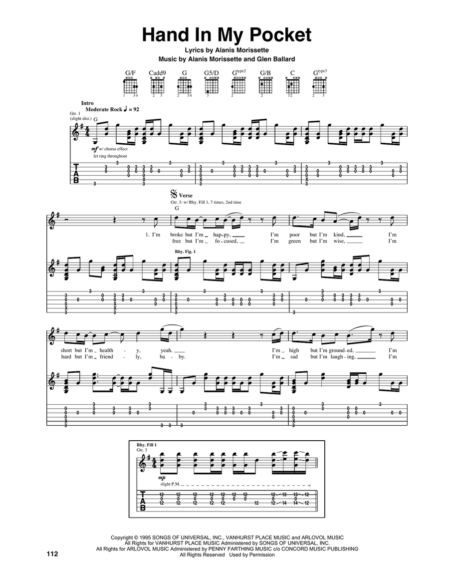 Hand In My Pocket Hand In My Pocket Acoustic Guitar scores gallery preview page 1
