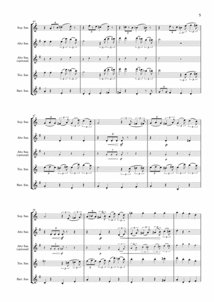 Jingle Bells (Saxophone Quartet / Quintet) - Score image number null