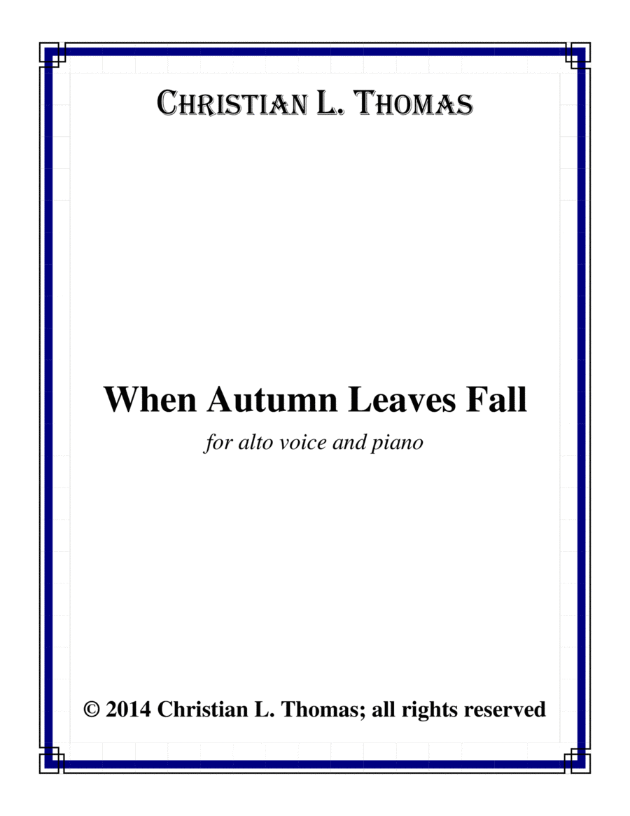 When Autumn Leaves Fall Alto Voice scores gallery preview page 1
