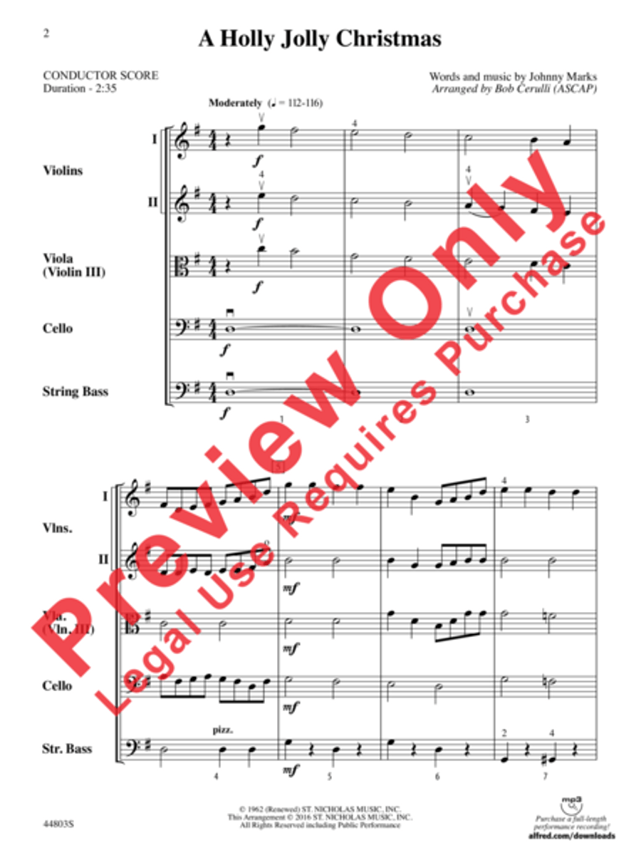 A Holly Jolly Christmas String Orchestra scores gallery preview page 3